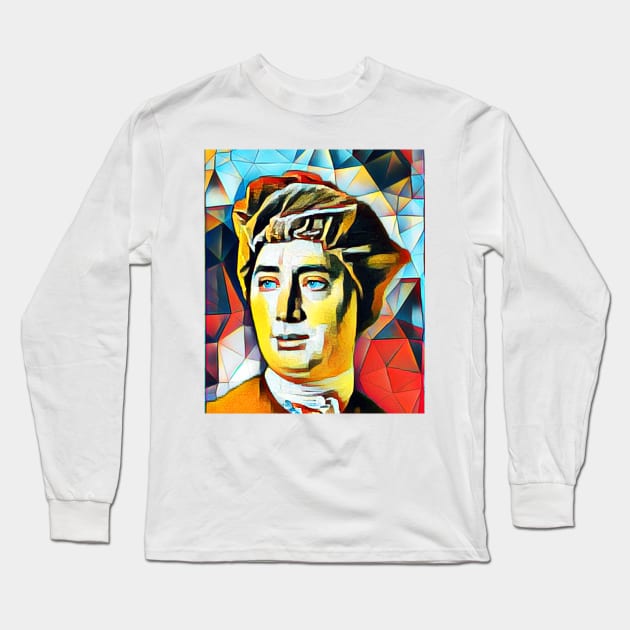 David Hume Abstract Portrait | David Hume Artwork 6 Long Sleeve T-Shirt by JustLit